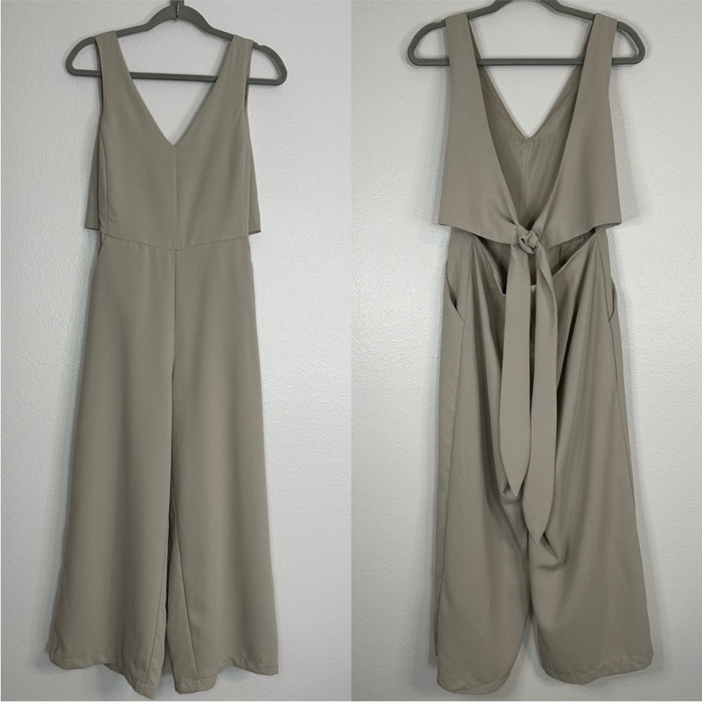 Shinestar Army Green Jumpsuit Tie Back with Pockets Size Large